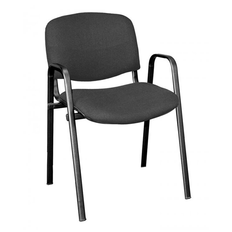 Polsterstuhl mit Armlehnen - 470/820 x 545 x 425 mm (HxBxT) - tiefschwarz