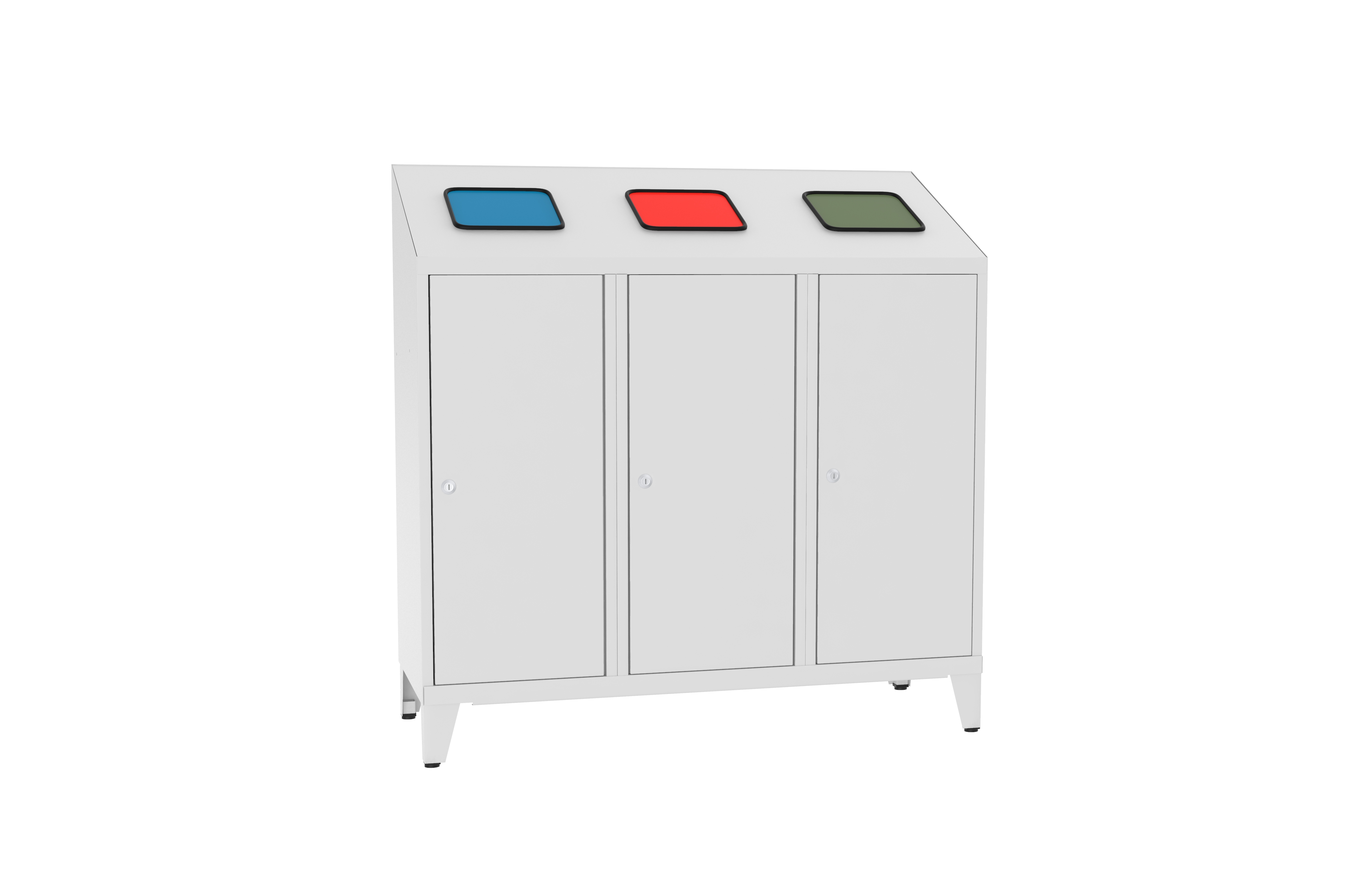 Metall-Recyclingbehälter - für 3 verzinkte Behälter - 1220x1200x450 mm (HxBxT)