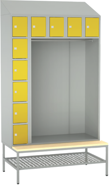 offene Garderobe mit Sitzbank - 10 Fächer