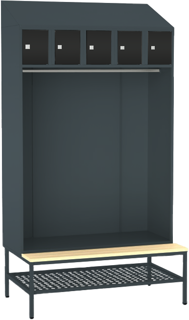 offene Garderobe mit Sitzbank - 5 Fächer