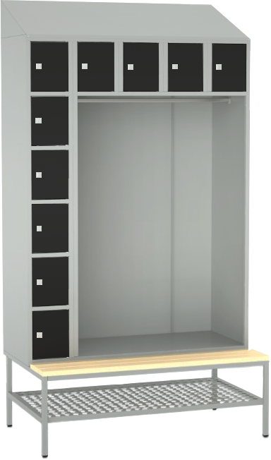 offene Garderobe mit Sitzbank - 10 Fächer