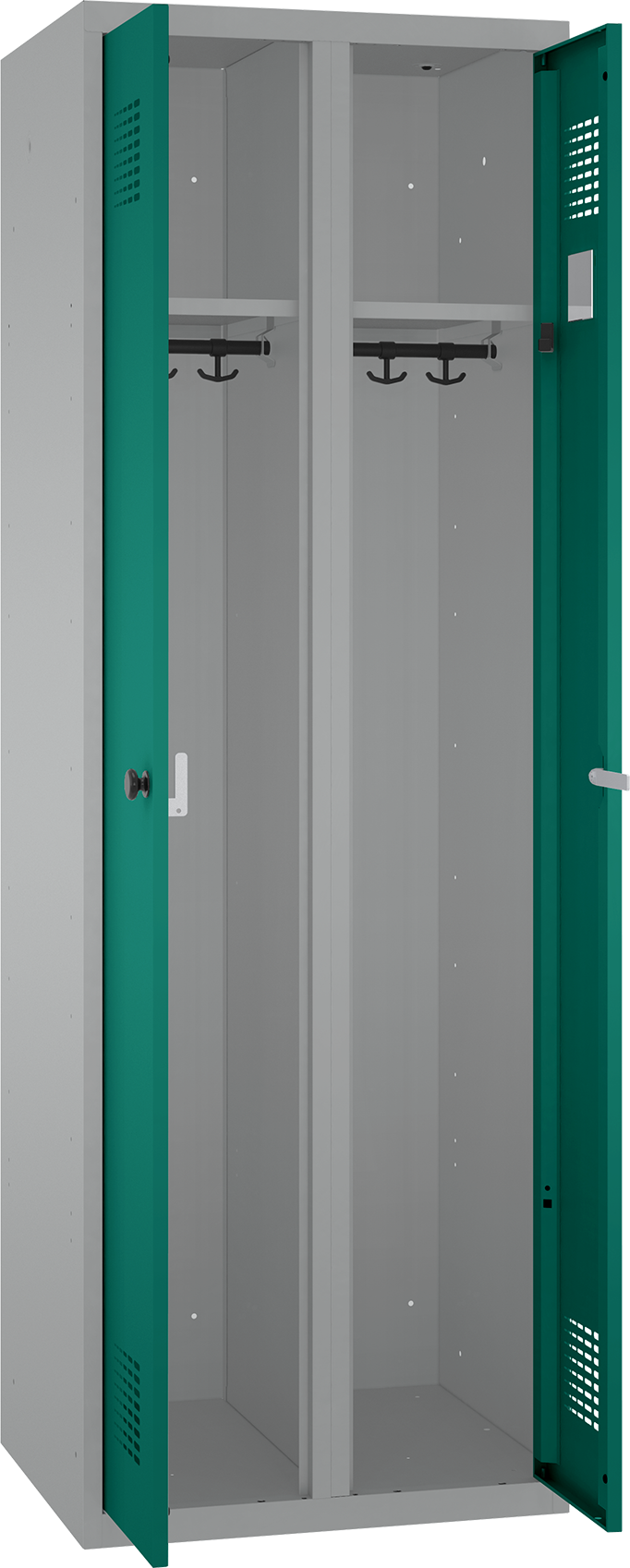 Doppelspind - 2 Abteile - Kleiderstange links/ rechts