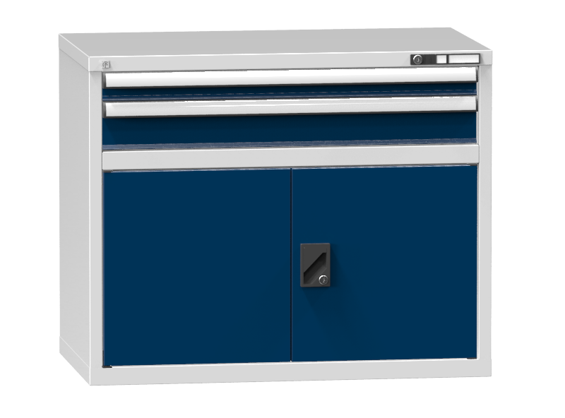 Schubladenschrank - Standcontainer  -  1+1 Schublade, 1x Tür 550 - 840x1037x600 mm (HxBxT)