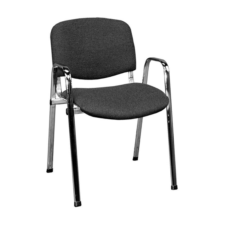 Polsterstuhl mit Armlehnen - 470/820 x 545 x 425 mm (HxBxT) - chrom