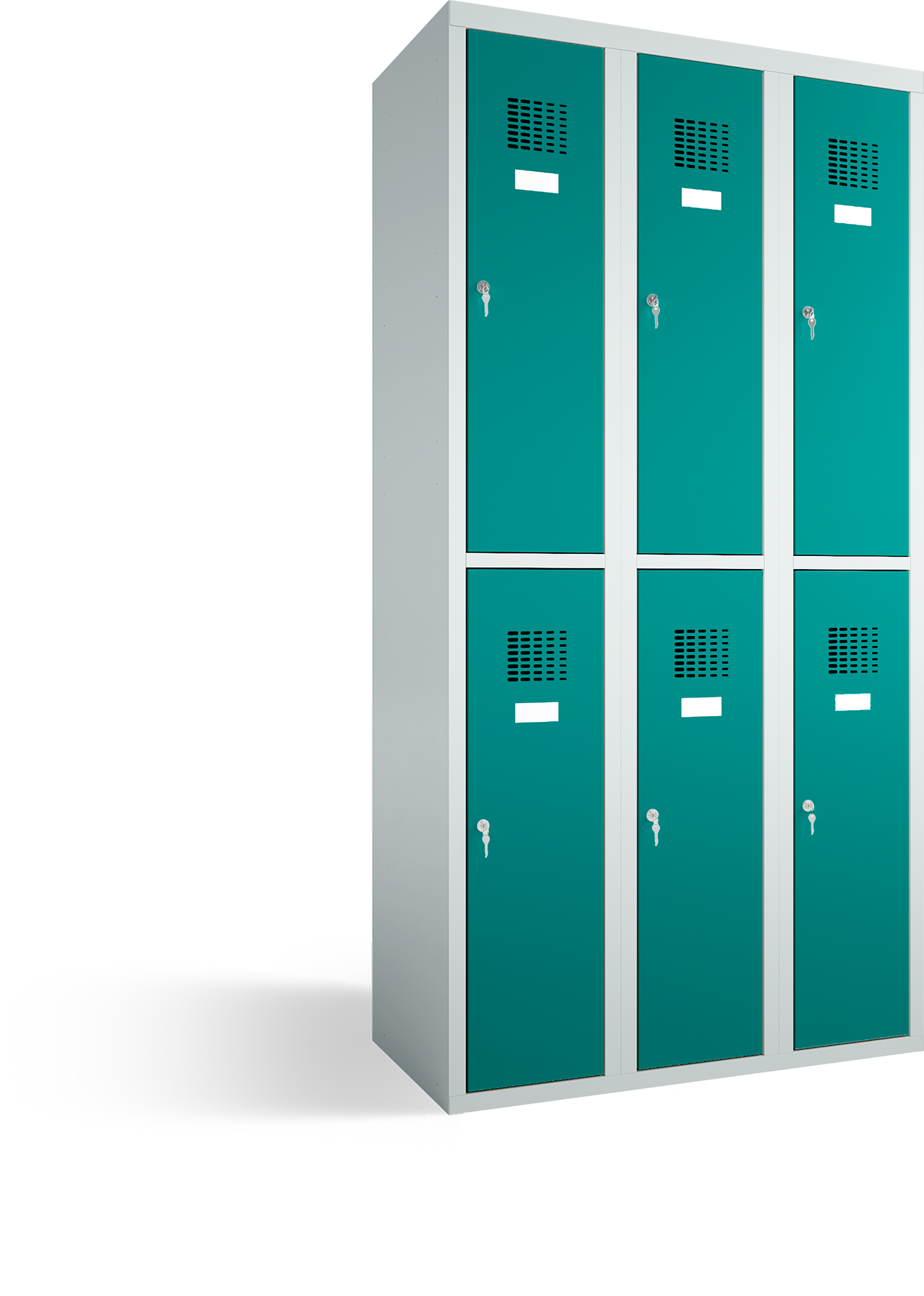 Garderobenschrank - 3 Abteile - 6 Fächer