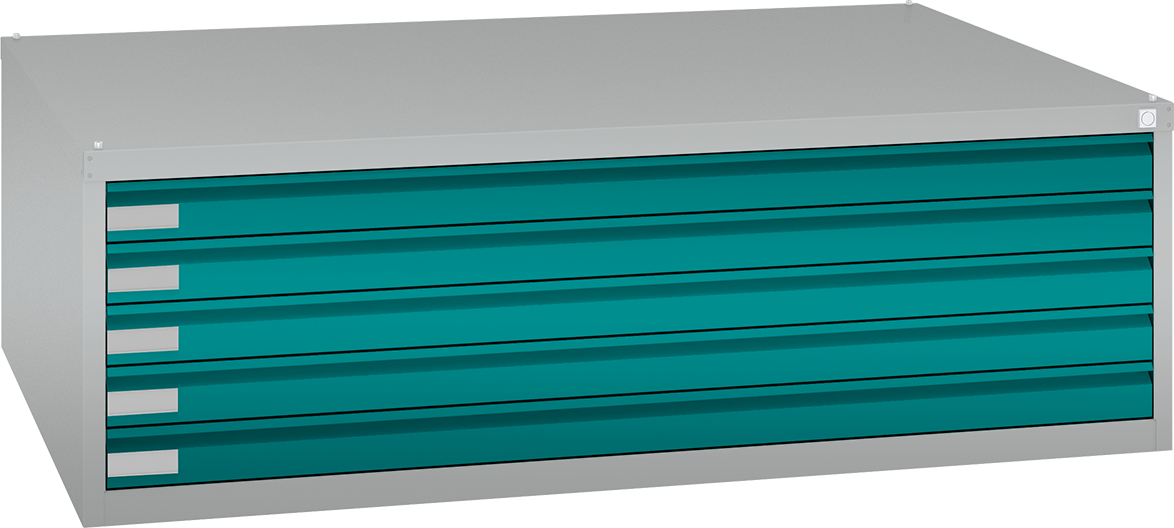 Zeichnungsschrank - 5 Schubladen - stapelbar -  DIN A0 - 420x1315x920 mm (HxBxT)