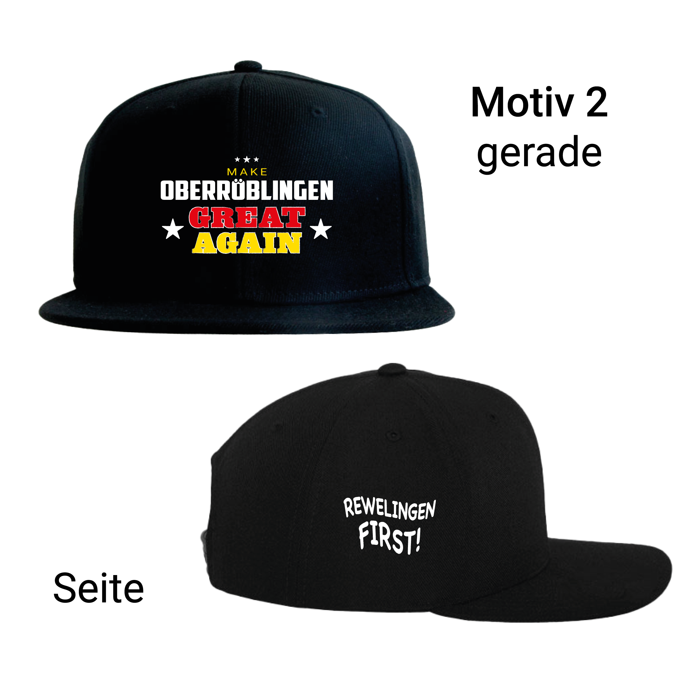 Cap - Erbsbärumzug Oberröblingen - "Rewelingen FIRST!" - Schirm gerade, verstellbar