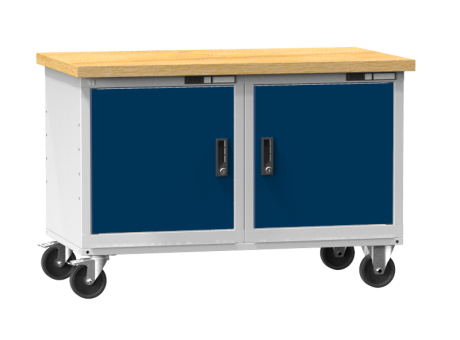 Mobile Werkbank PPS-4/4M -  mit Rollen, 2 Türen mit Fachboden