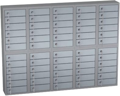 Wertfachschrank hängend - 5 Abteile - 60 Fächer