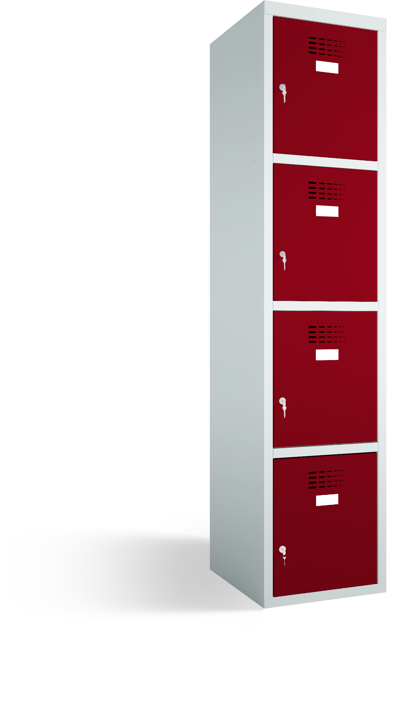 Schließfachschrank/Fächerschrank - 1 Abteil - 4 Fächer