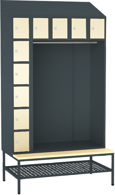 offene Garderobe mit Sitzbank - 10 Fächer