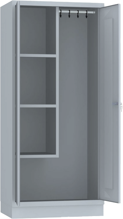 Spind, Geräte/Putzmittelschrank - 1 Abteil - 3 Fächer