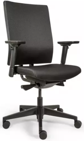 Bürodrehstuhl mit 3D Armlehnen - gepolstert - Kunststofffußkreuz