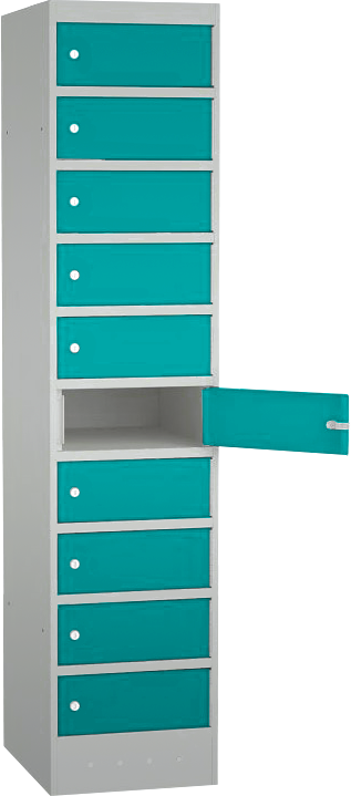 Notebookschrank / Laptopschrank  -  1 Abteil - 10 Fächer -  1800x400x520 mm (HxBxT)