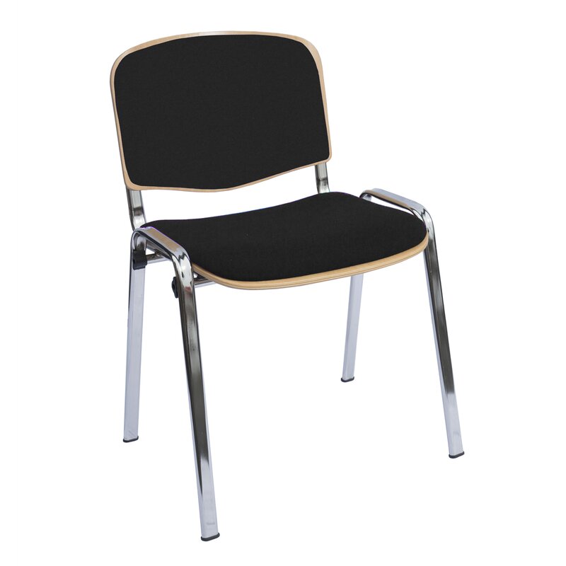 Besucherstuhl - Buchenschichtholz gepolstert - 450/810 x 545 x 425 mm (HxBxT) - chrom