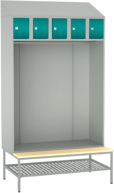 offene Garderobe mit Sitzbank - 5 Fächer