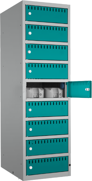 Elektro-Ladeschrank/ E-Bike-Akku-Ladestation - freistehend - 9 Fächer