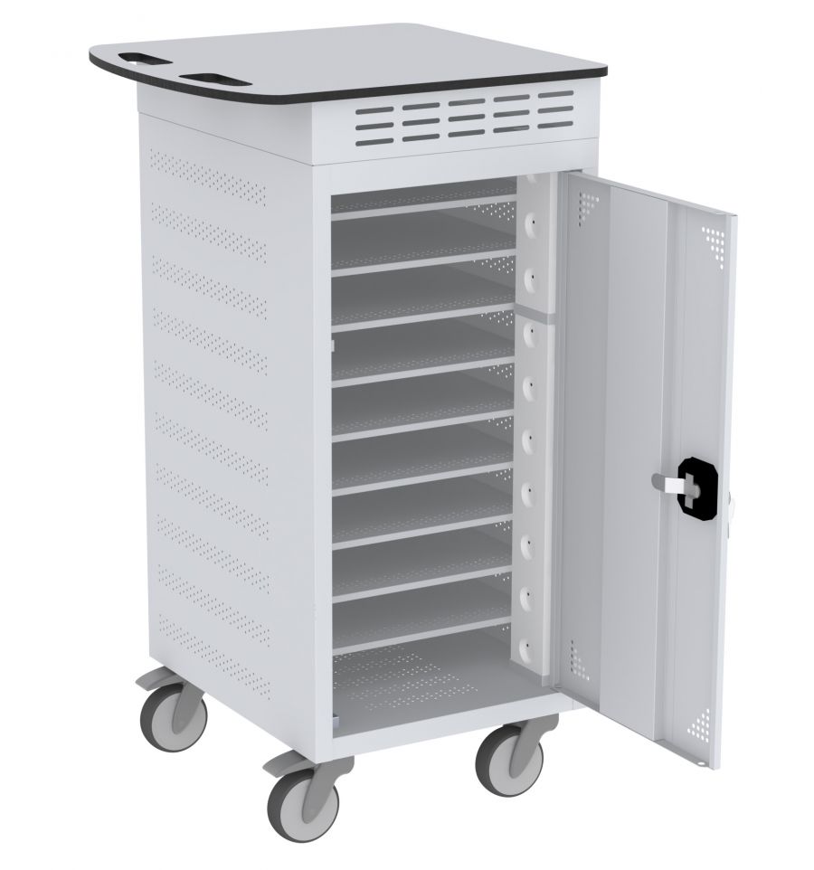 Laptopwagen, Akkuladewagen - 10 Fächer mit Steckdosen