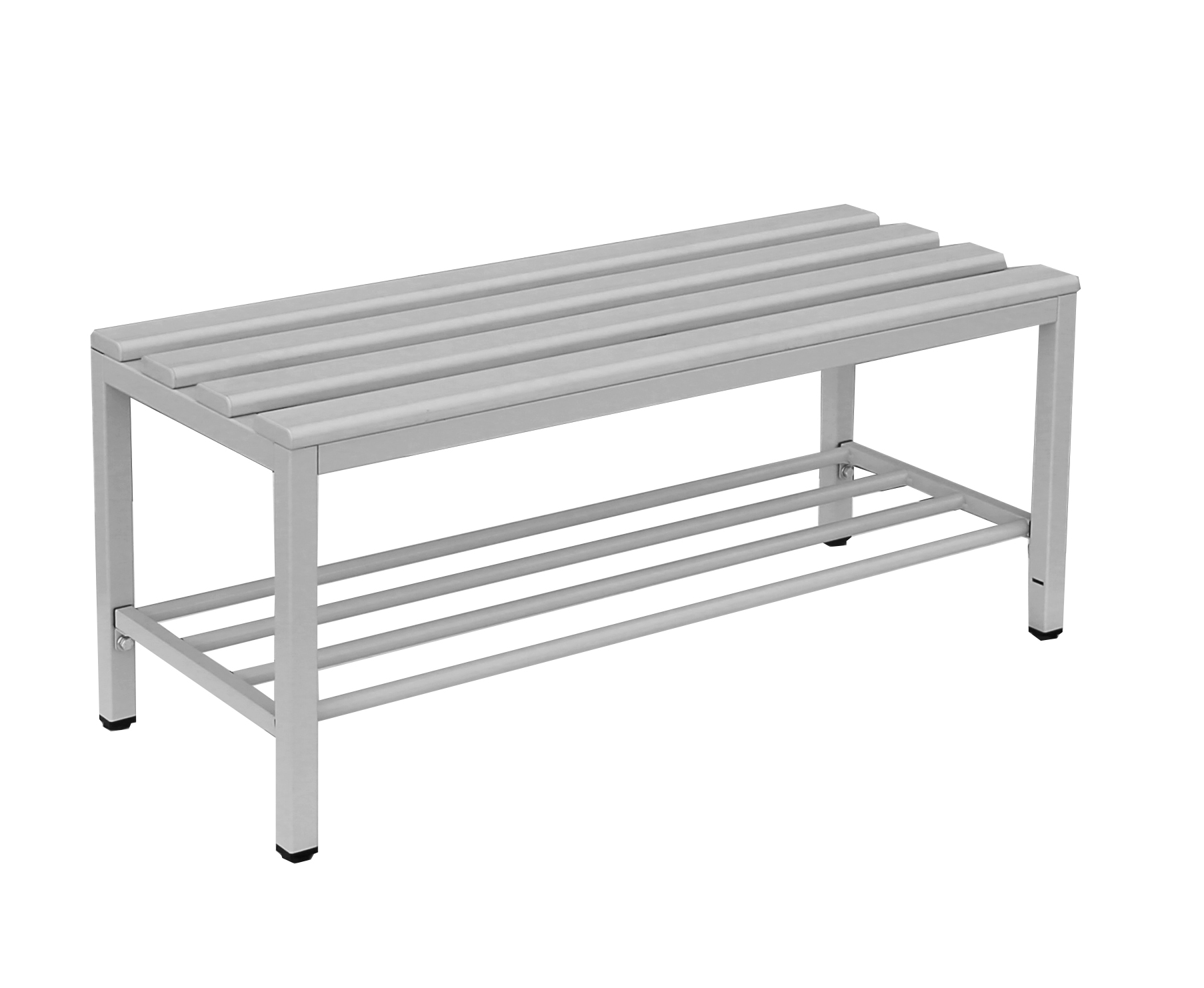 Sitzbank freistehend - mit Schuhrost - Lichtgrau - verschiedene Größen
