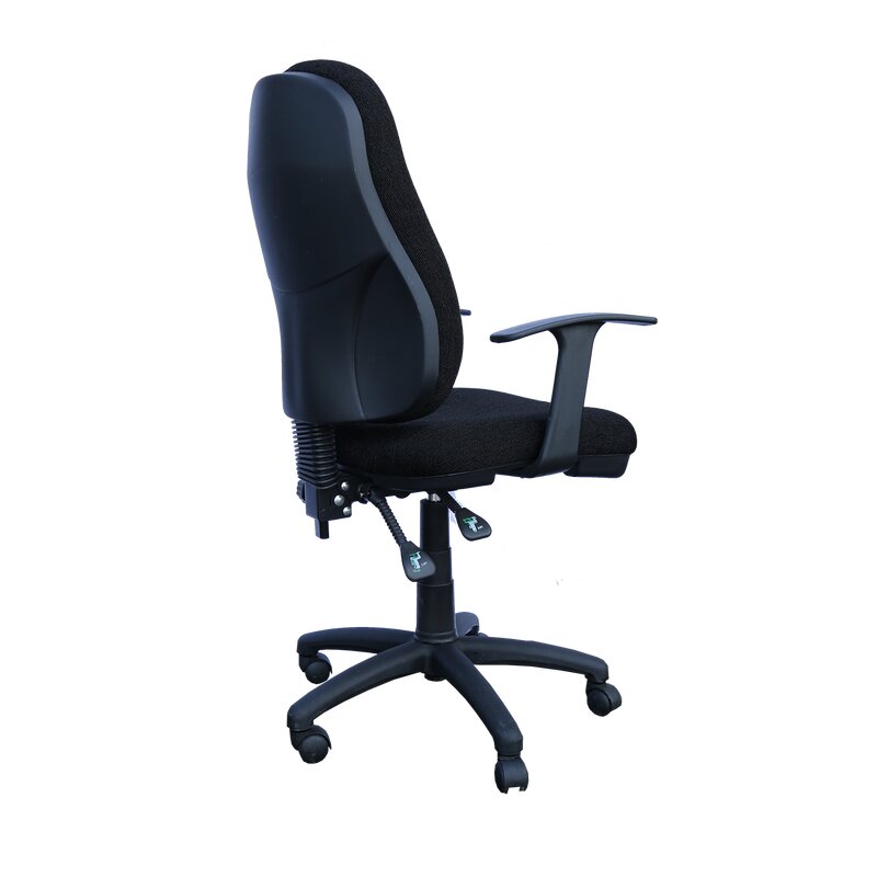 Bürodrehstuhl - hoch - gepolstert - T-Armlehnen - Kunststofffußkreuz