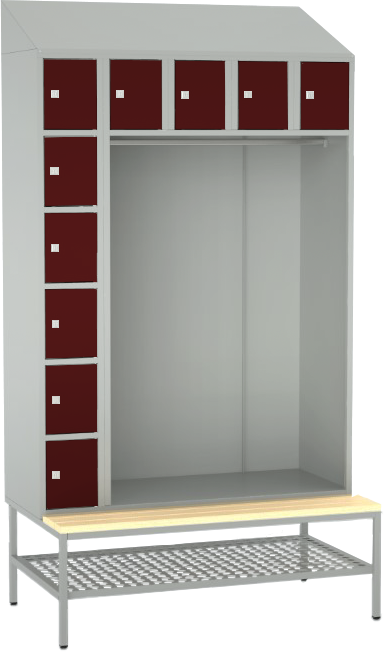 offene Garderobe mit Sitzbank - 10 Fächer