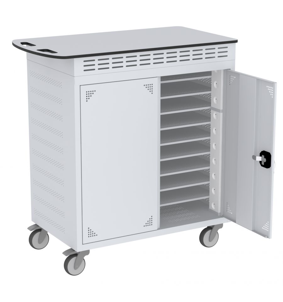 Laptopwagen, Akkuladewagen - 20 Fächer mit Steckdosen