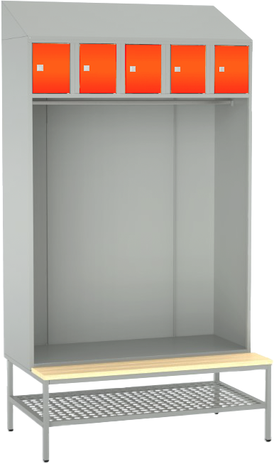 offene Garderobe mit Sitzbank - 5 Fächer