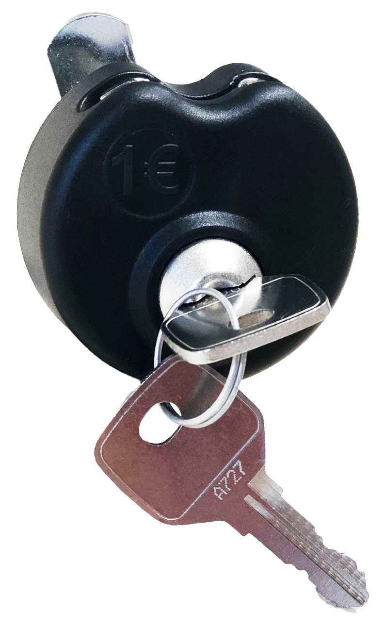 1x Münzpfandschloss