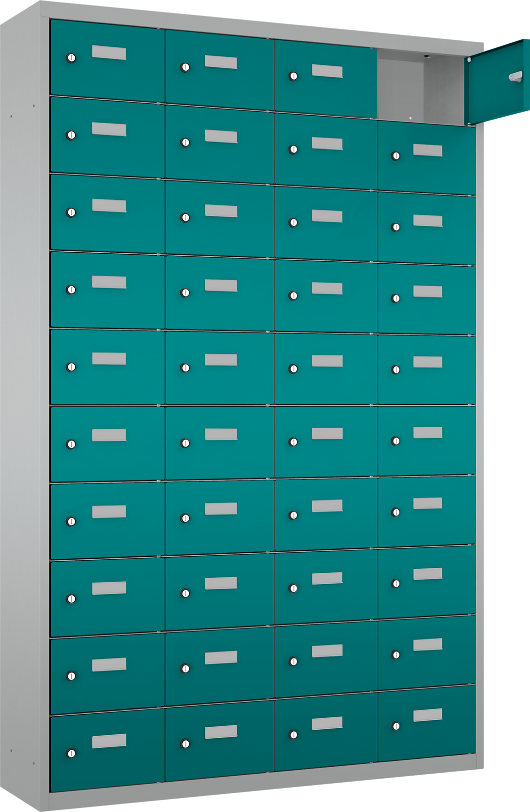 Schließfach/Kantinenschrank - 4 Abteile - 40 Fächer - stehend - 1800x1150x300 mm (HxBxT)