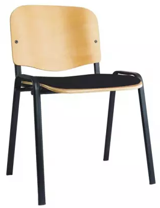 Besucherstuhl - Buchenschichtholz teilgepolstert - 450/810 x 545 x 425 mm (HxBxT) - Gestell tiefschw