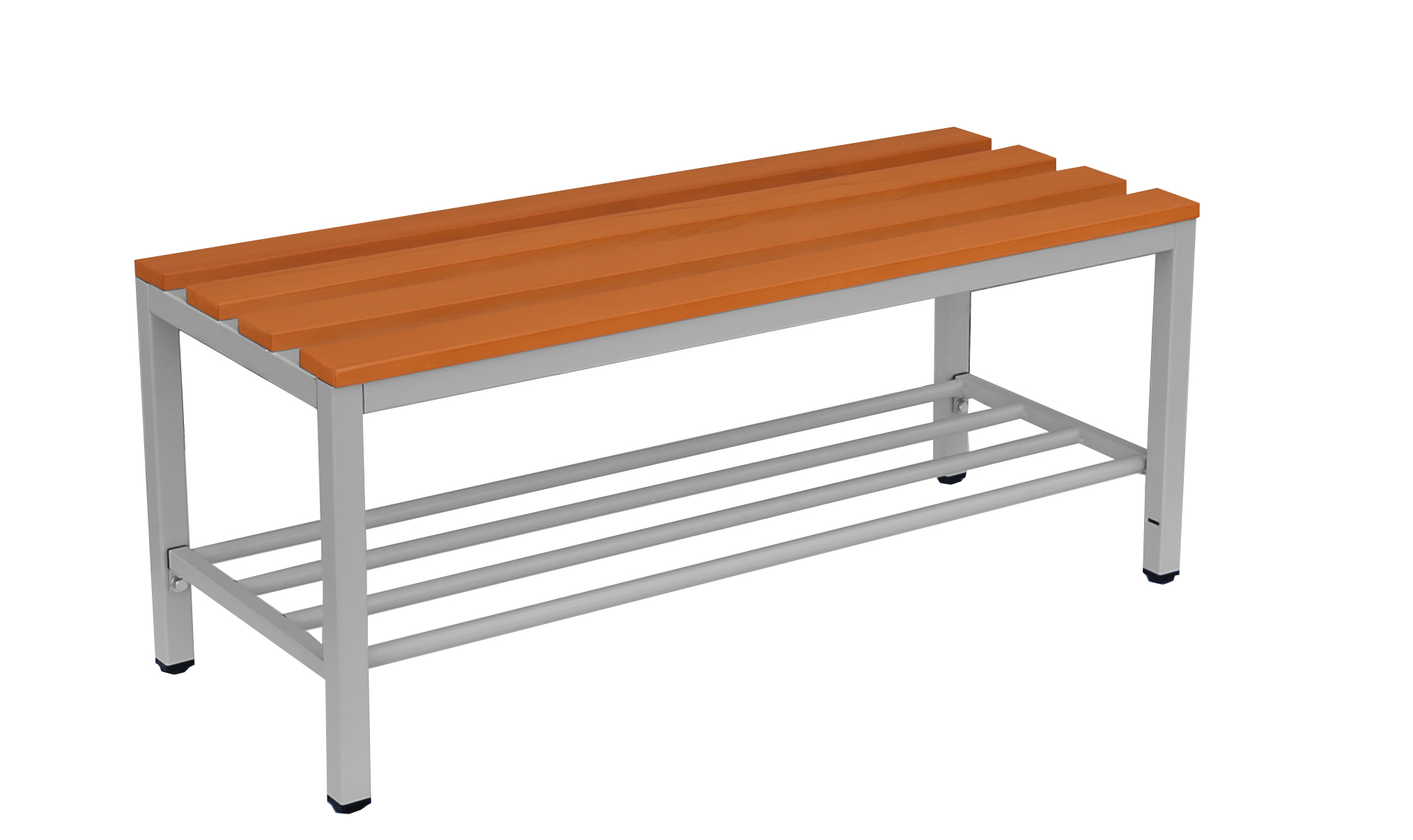 Sitzbank freistehend - mit Schuhrost - Lichtgrau/ Buche - verschiedene Größen