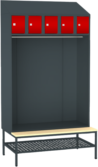 offene Garderobe mit Sitzbank - 5 Fächer
