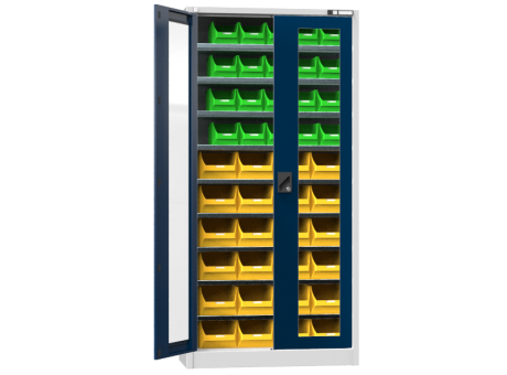 Universalschrank UK1 - mit Boxen  - mit Glastür - 1950x950x400 mm (HxBxT)