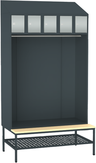 offene Garderobe mit Sitzbank - 5 Fächer