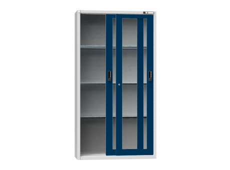 Schiebetüren- /Werkzeugschrank SP1 - mit Glastür - 1950x1044x405 mm (HxBxT)