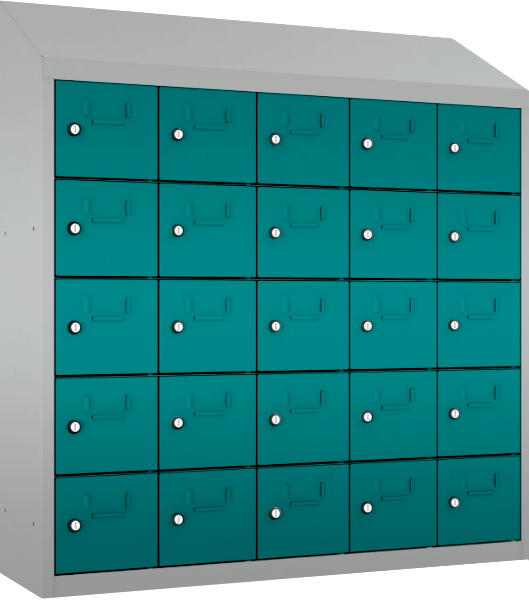 Schließfach/Kantinenschrank - 5 Abteile - 25 Fächer - hängend
