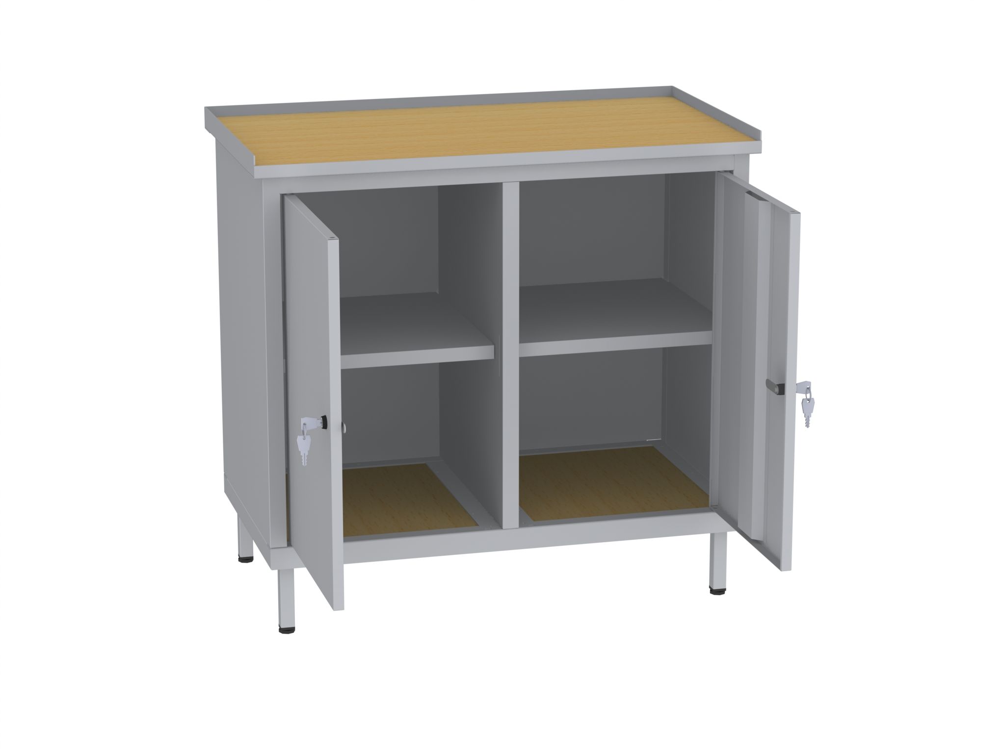 Werkstattschrank, niedrig - 4 Fächer - 850x900x505 mm (HxBxT)