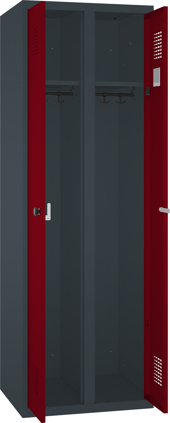Doppelspind - 2 Abteile - Kleiderstange links/ rechts