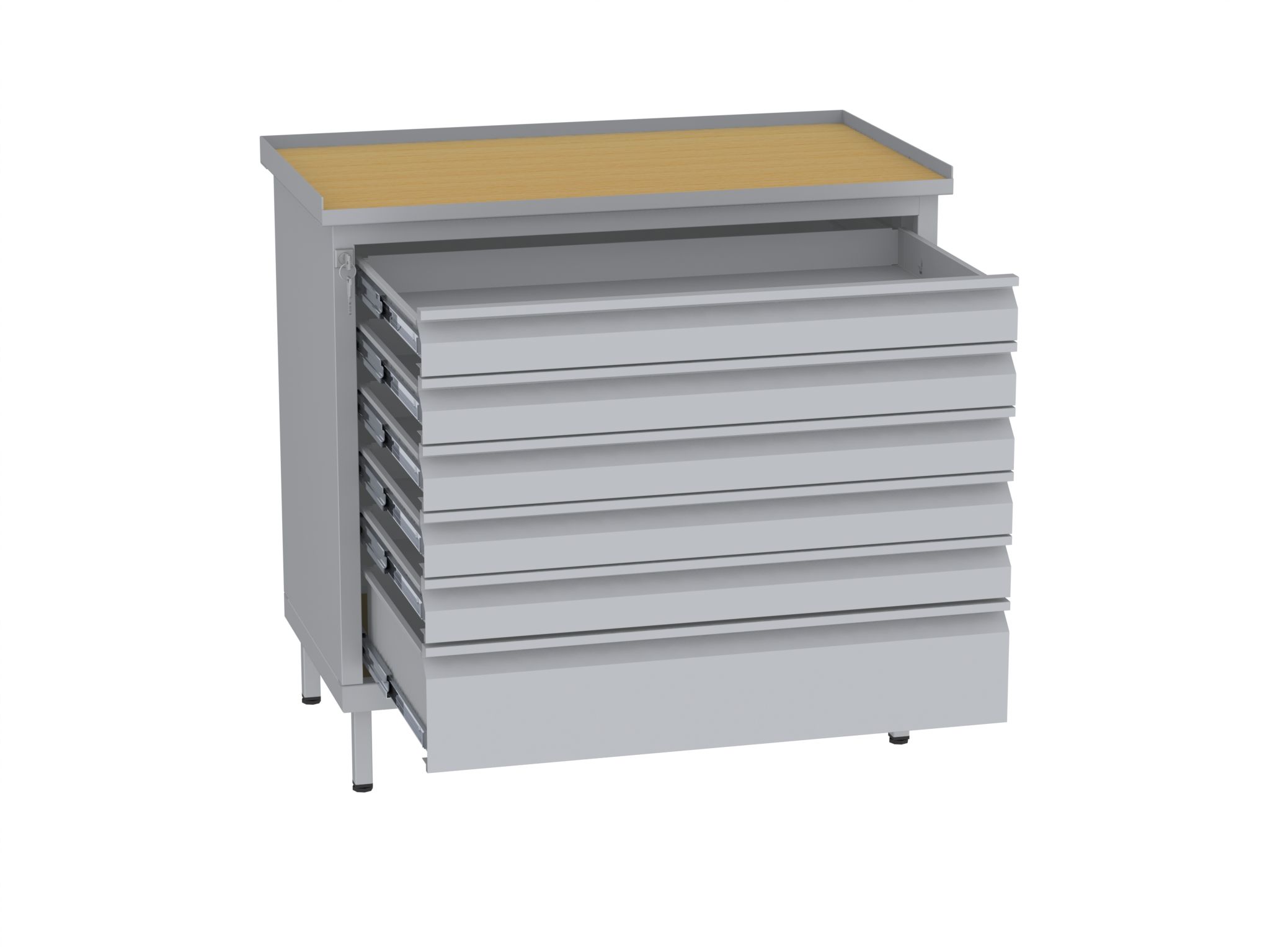 Werkstattschrank, niedrig - 1 + 5 Schubladen - 850x900x505 mm (HxBxT)