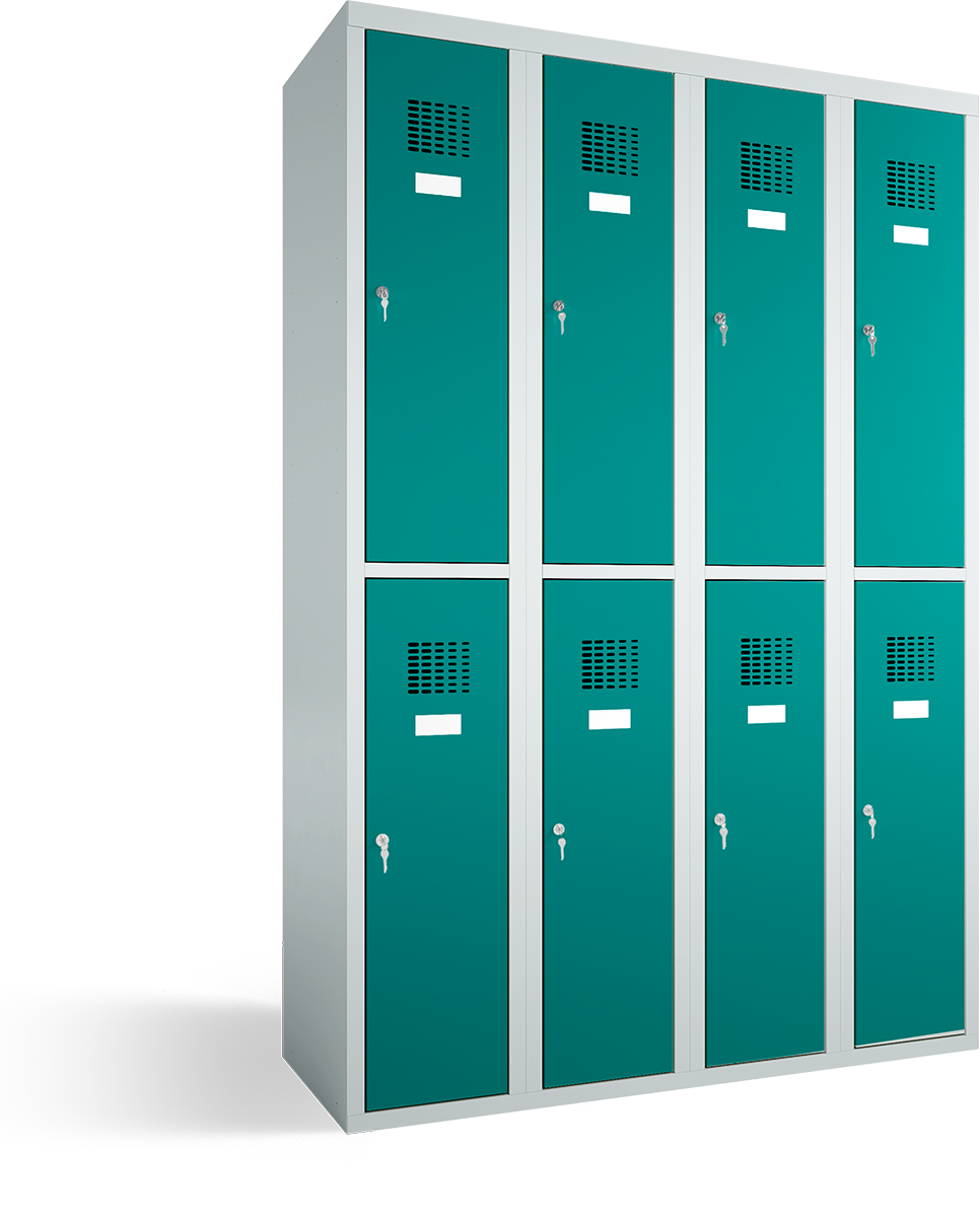 Garderobenschrank - 4 Abteile - 8 Fächer