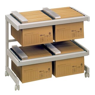 Bürowagen, 2 Ebenen, 670x810x430 mm (HxBxt), lichtgrau