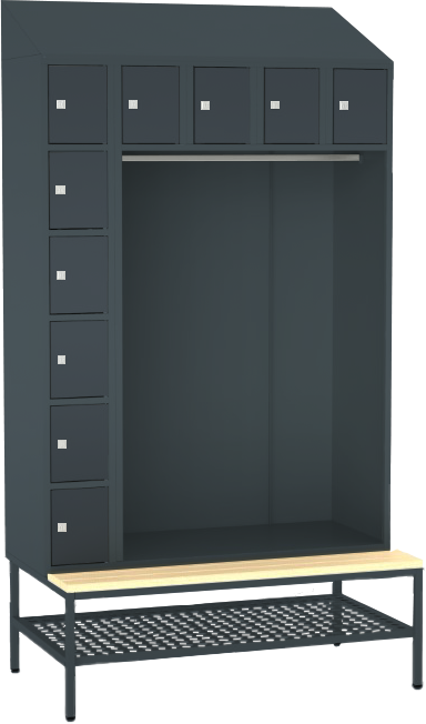 offene Garderobe mit Sitzbank - 10 Fächer
