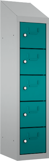 Schließfach/Kantinenschrank - 1 Abteil - 5 Fächer - hängend