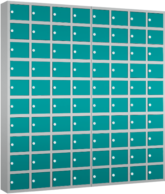 Wertfachschrank/ Handyschrank mini - stehend oder hängend - 8 Abteile - 80 Fächer