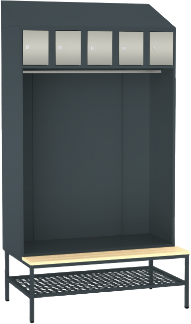offene Garderobe mit Sitzbank - 5 Fächer