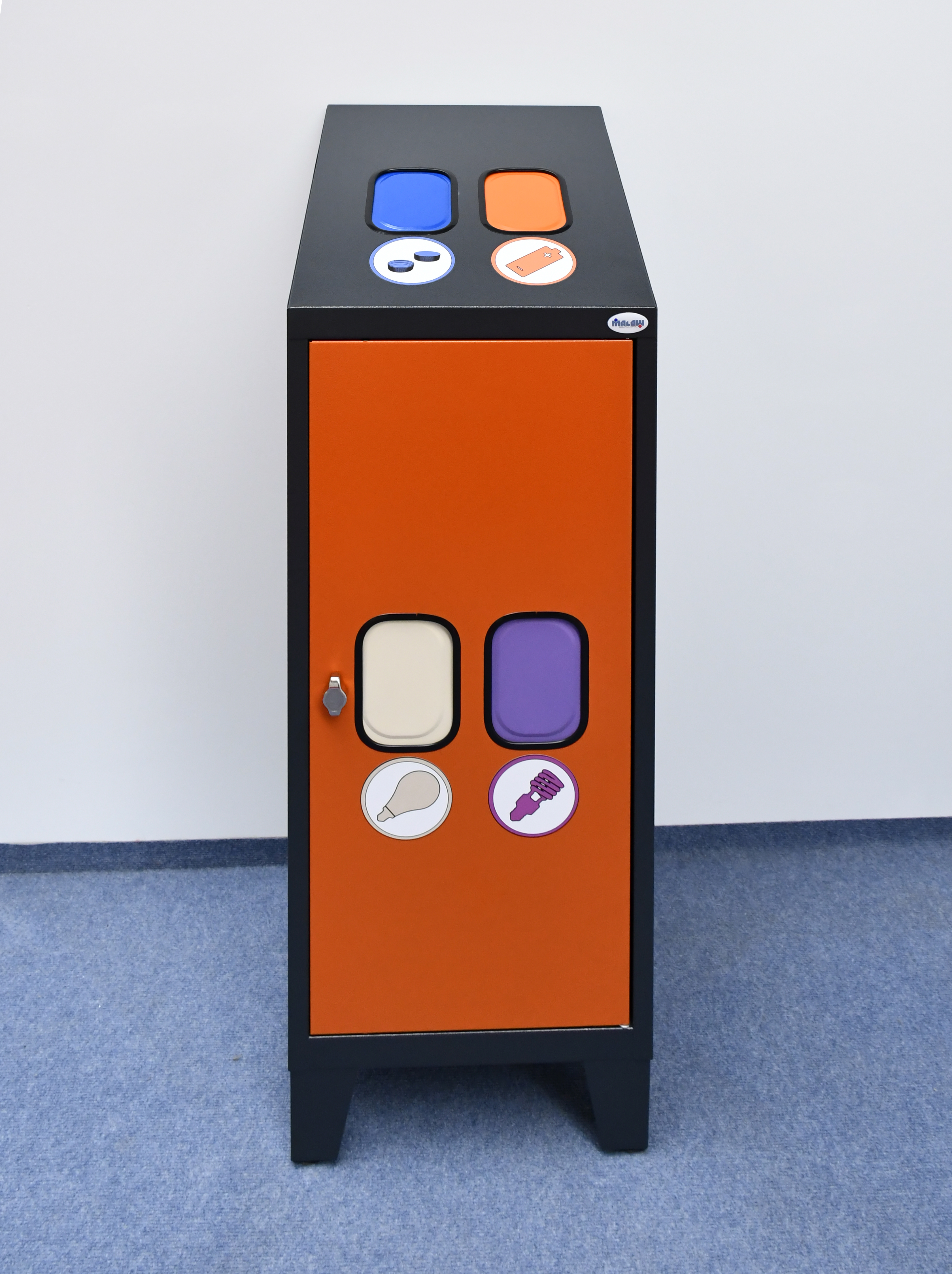 Metall-Recyclingbehälter - 4 Metallbehäter - 1220x400x450 mm (HxBxT)