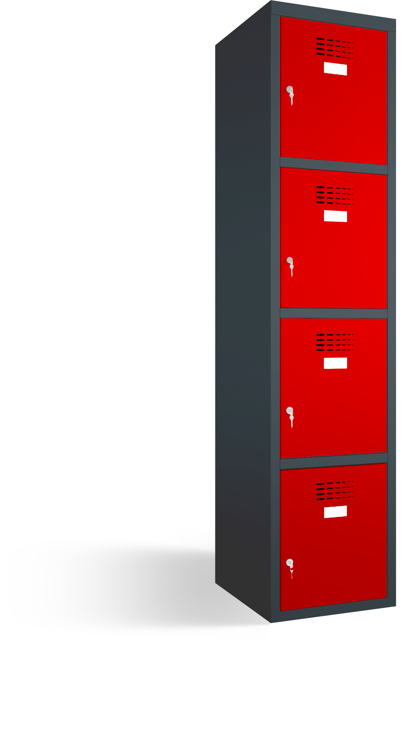 Schließfachschrank/Fächerschrank - 1 Abteil - 4 Fächer