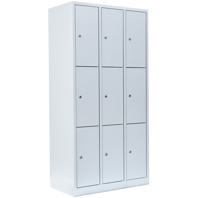 Schließfachschrank - 3 Abteile - 9 Fächer - 1800x885x500 mm (HxBxT)