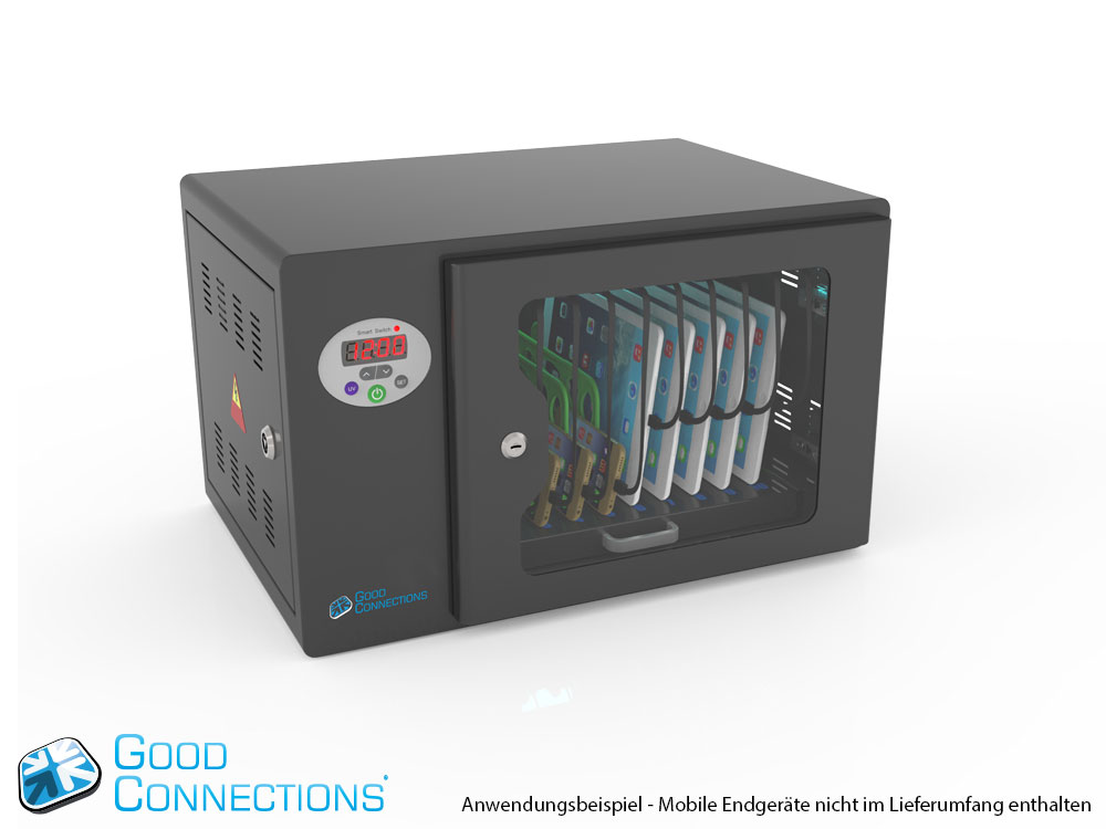Tablet-Ladeschrank für bis zu 10 Geräte - inkl. UV-C Desinfektion, Synchronisierung