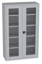 Büroschrank mit Plexiglastüren - 4 Einlegeböden - 1950x1200x500 mm  (HxBxT)